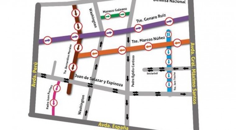 Cambian sentido de las calles en barrio Las Mercedes