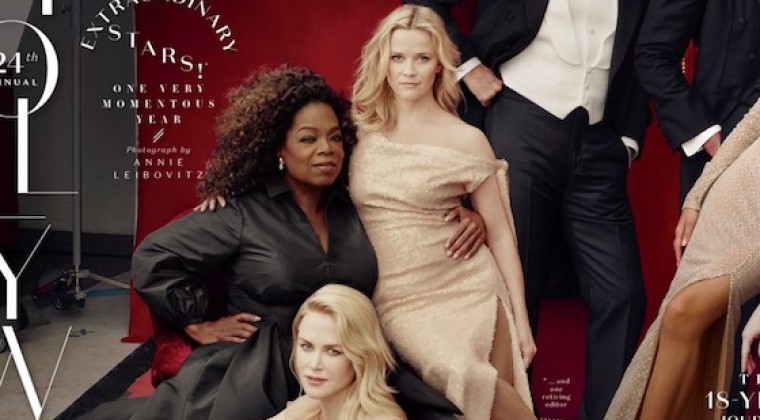 Bochornoso error de Vanity Fair: 3 manos a Oprah y 3 piernas a Reese Whiterspoon