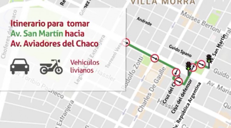 Plantean cambios para eliminar giro a la izquierda en Mcal. López y San Martín