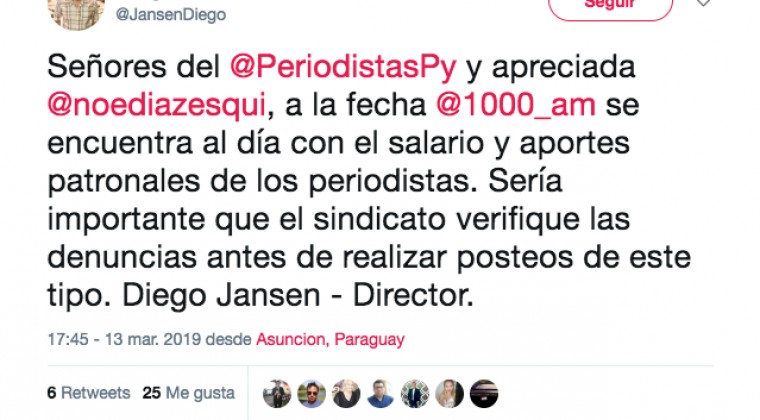SPP realiza reclamo a empresario por falta de pago y este refuta que chequee antes de tuitear