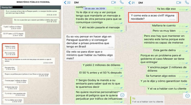 Revelan cómo la Fiscalía brasileña “trucó” chats entre la abogada de Messer y su cliente