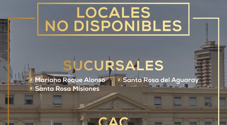 En fecha de cobro, BNF cierra varias sucursales