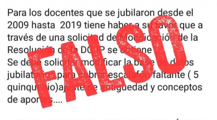 Desmienten que habrá aumento para jubilados que modifiquen sus datos