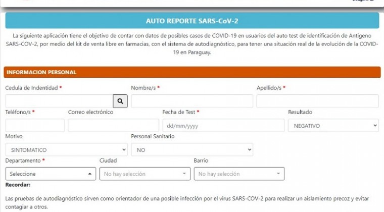 Autotest: Cómo y dónde hacer el autoreporte COVID