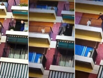 Hombre salta al balcón vecino del quinto piso para rescatar a bebé olvidado por descuido