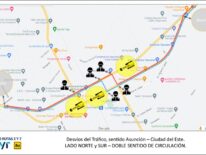 Aplican desvíos temporales en Ypacaraí por obras en ruta PY02