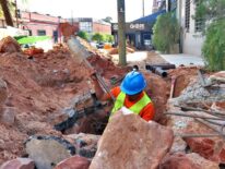 Oficinas de Gobierno: sigue la construcción de la línea eléctrica subterránea